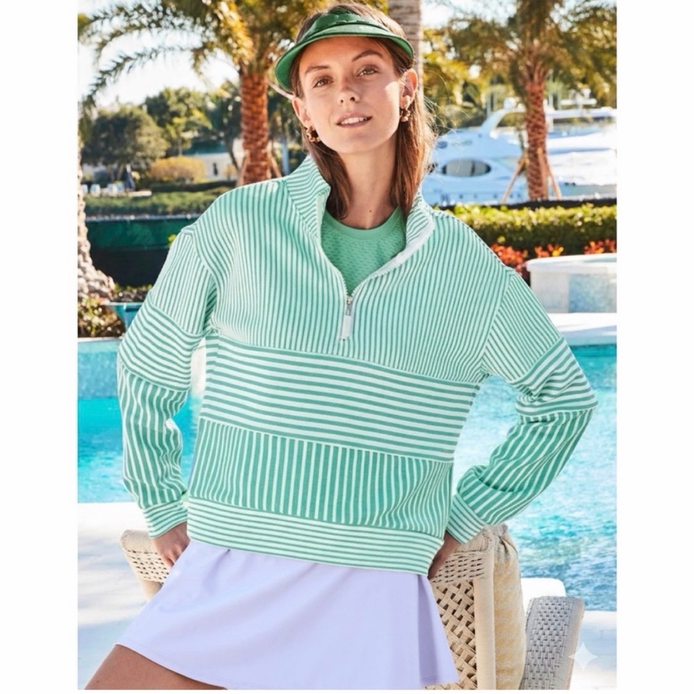Addison Bay Mint Striped Sweater Coverup